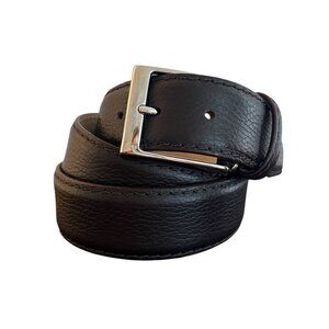 Roger Ximenez ANTAS Chocolate Pebble Italian Calf Leather Mens Belt 40"
